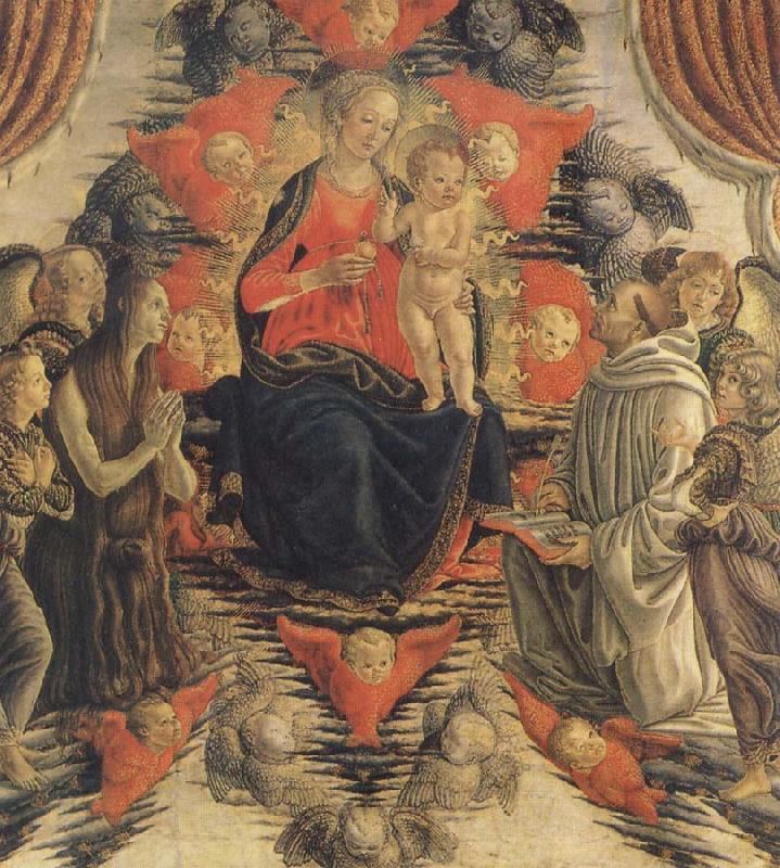 Francesco Botticini The Virgin and the Nino in the glory with Holy Maria Mary magdalene, San Bernardo and angeles China oil painting art